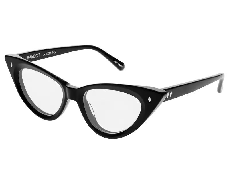 Bardot - Black - Clear Lenses - angled