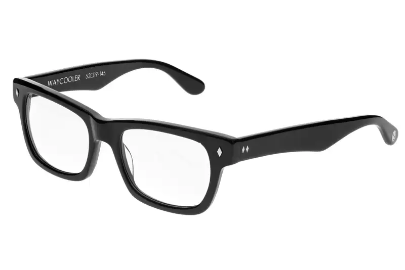 Tres Noir Waycooler Low Bridge Fit Black Clear lenses - Angle