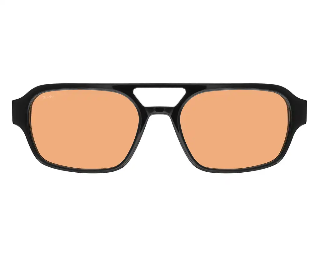 Continental - Black w/ Burnt Orange Lens - Front