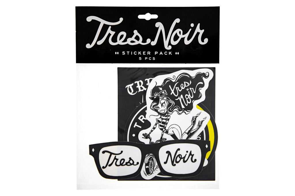 Tres Noir 5pc Sticker Pack w/ Packaging