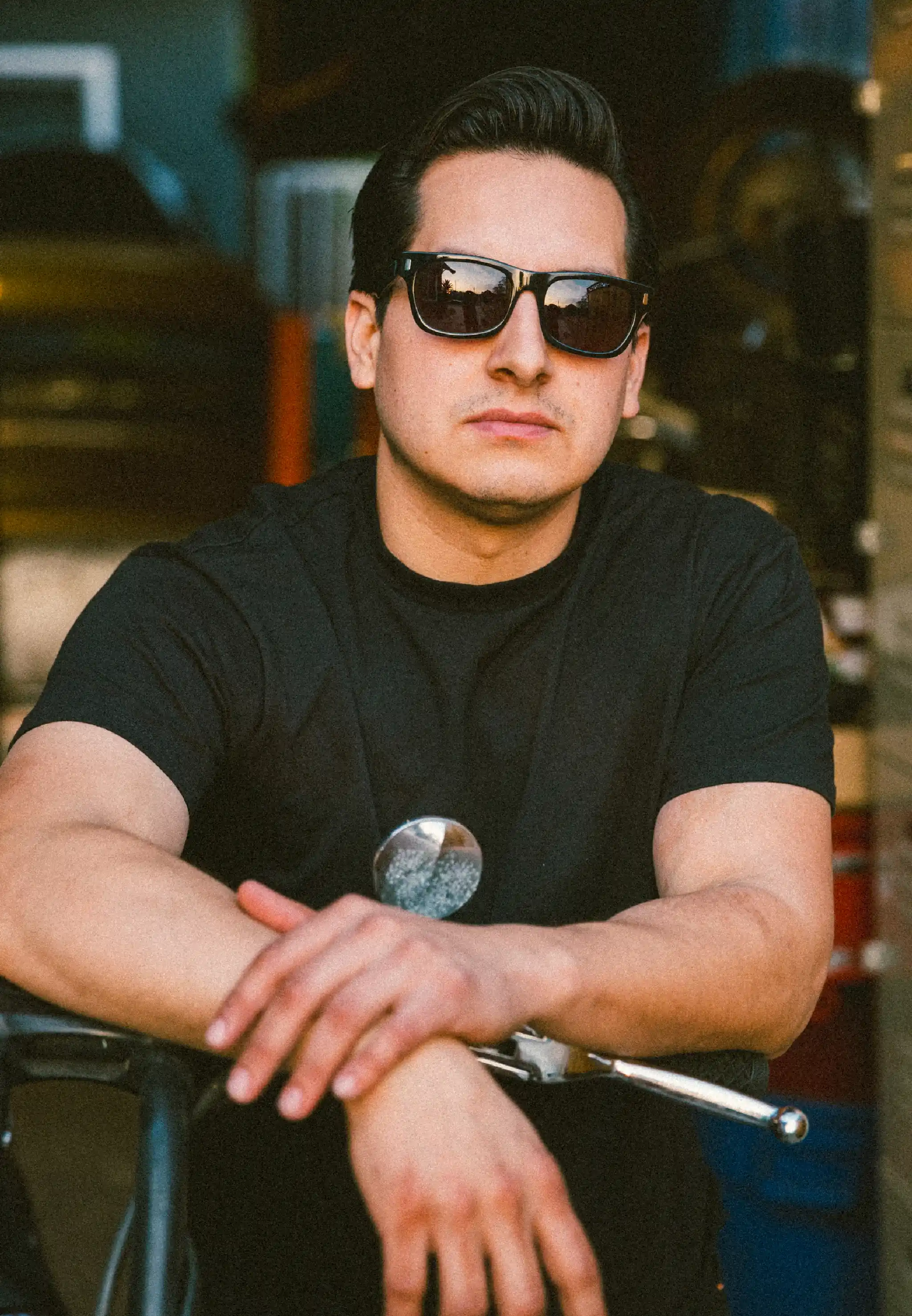 Scotch Tortoise The Sixty-One sunglasses laying on a table