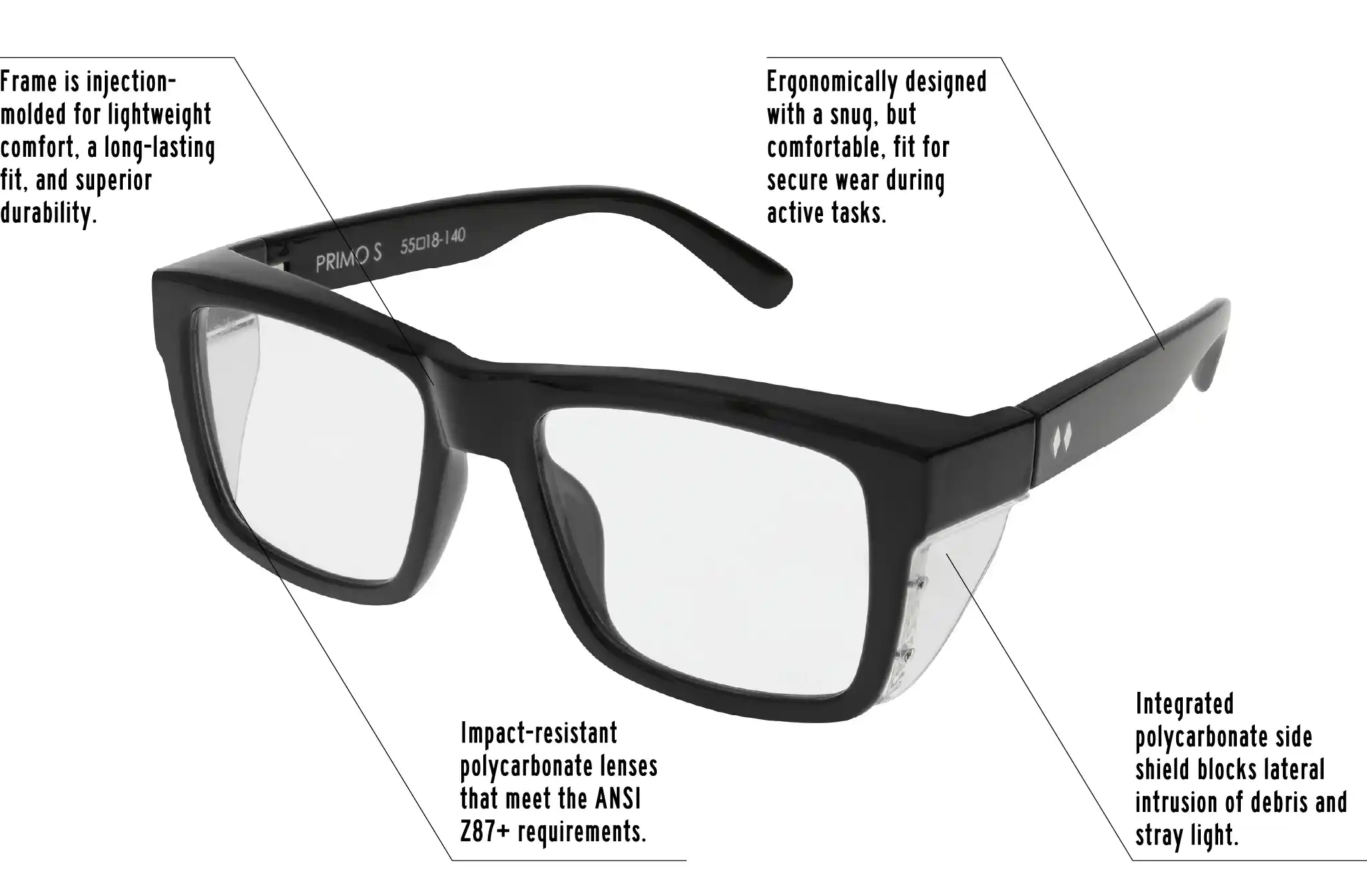 Hinges are factory milled and feature silicon coated screws. All frames are handmade in small batches. Every pair is cut by hand. Never Mold injected. Wire core in each temple for easy customized fit. Lenses are made of shatterproof European CR-39 and provide 100% UV protection.