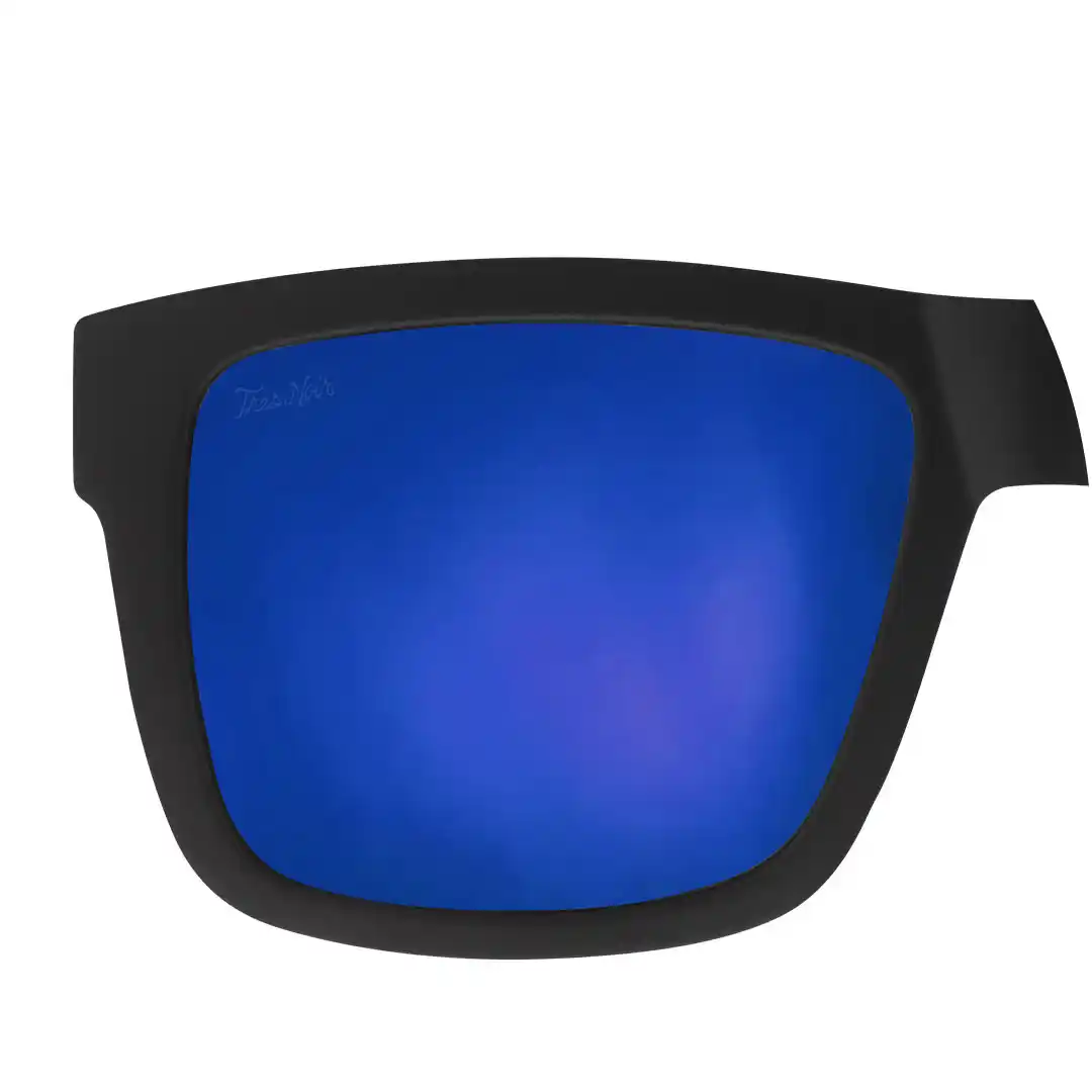 primo safety matte black mirrored blue lens